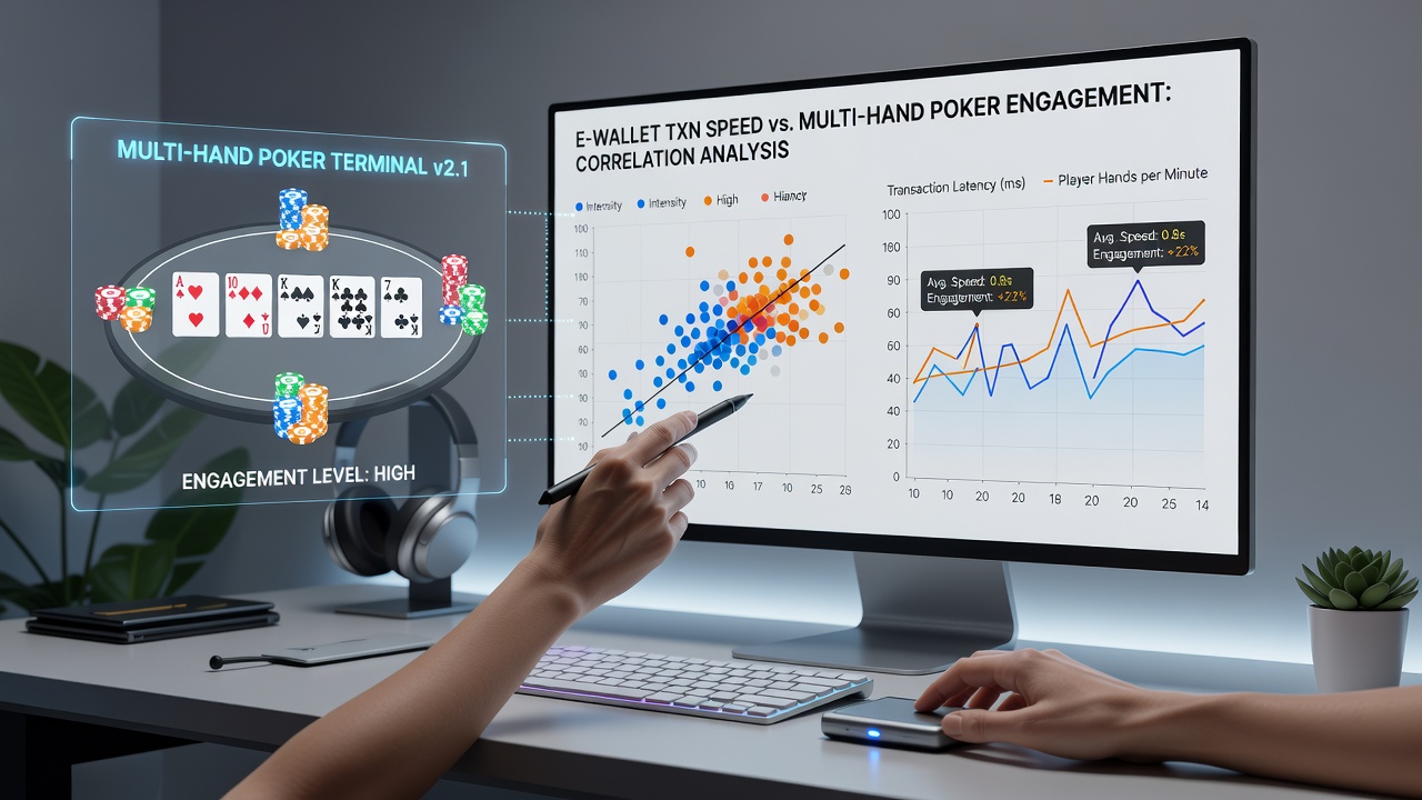 Chart displaying e-wallet speed versus multi-hand poker engagement metrics from Australian mobile platforms